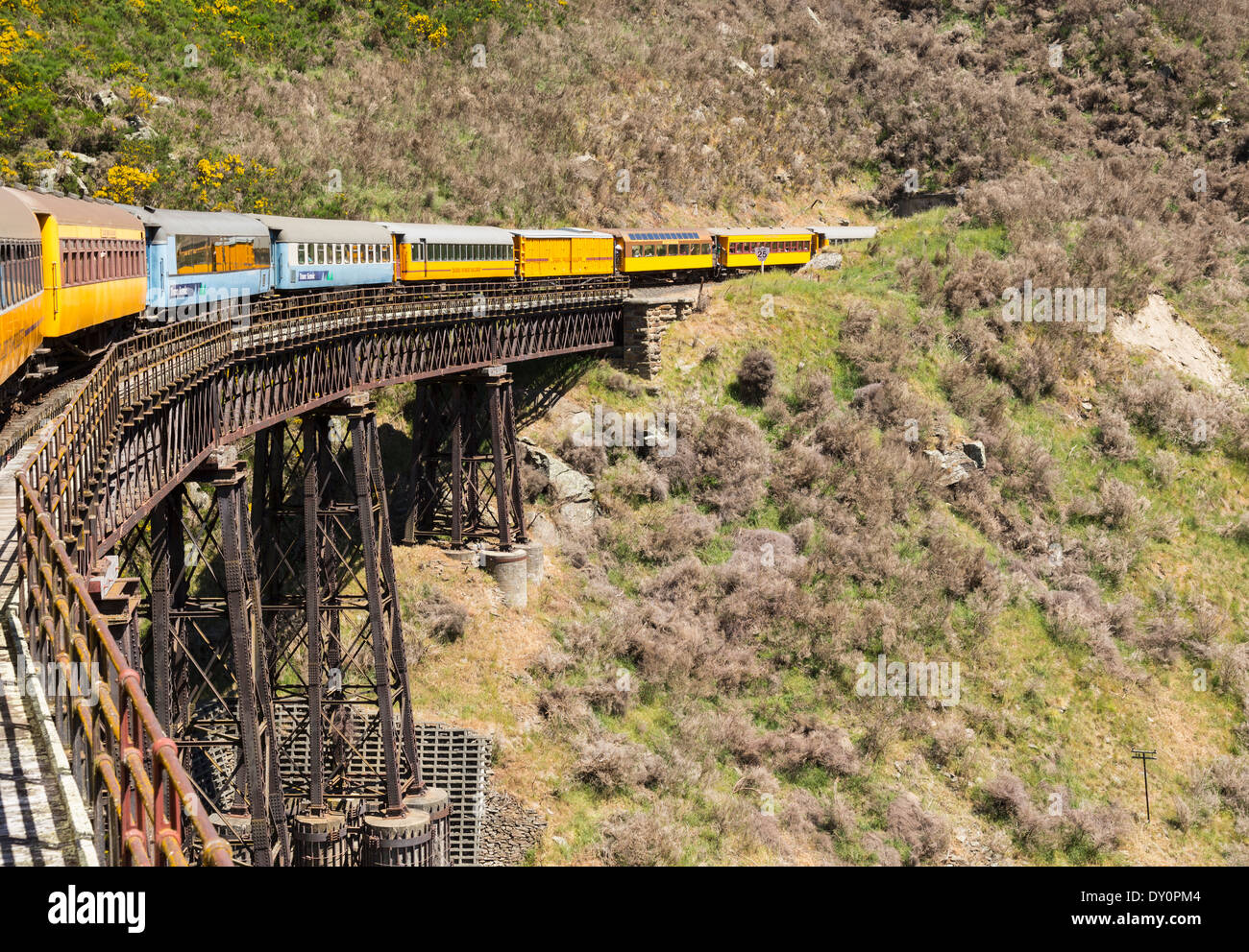 Nuova Zelanda, treno ferroviario turistico della gola di Taieri Foto Stock
