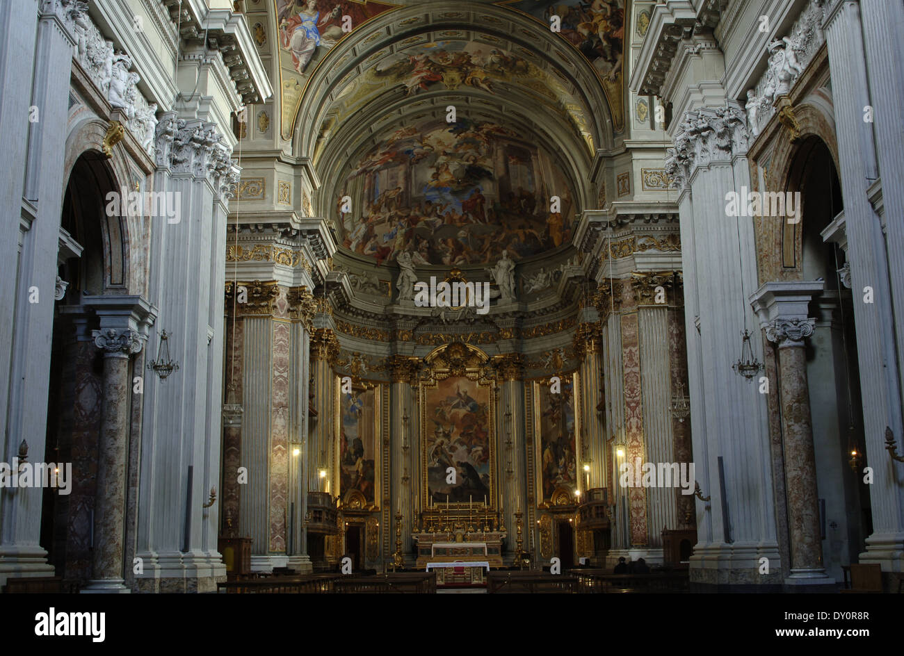 L'Italia. Roma. La Chiesa di Sant Ignazio di Loyola a Campo Marzio. Costruito da Orazio Grassi (1583-1654). Interno. Foto Stock