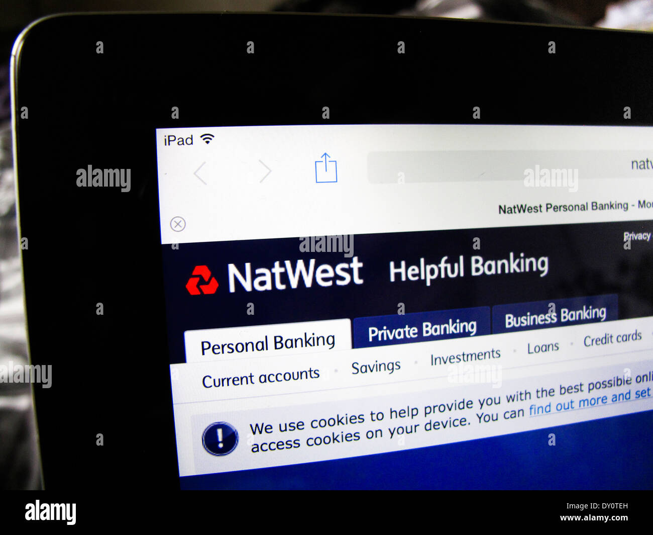 Natwest sito web su iPad Foto Stock