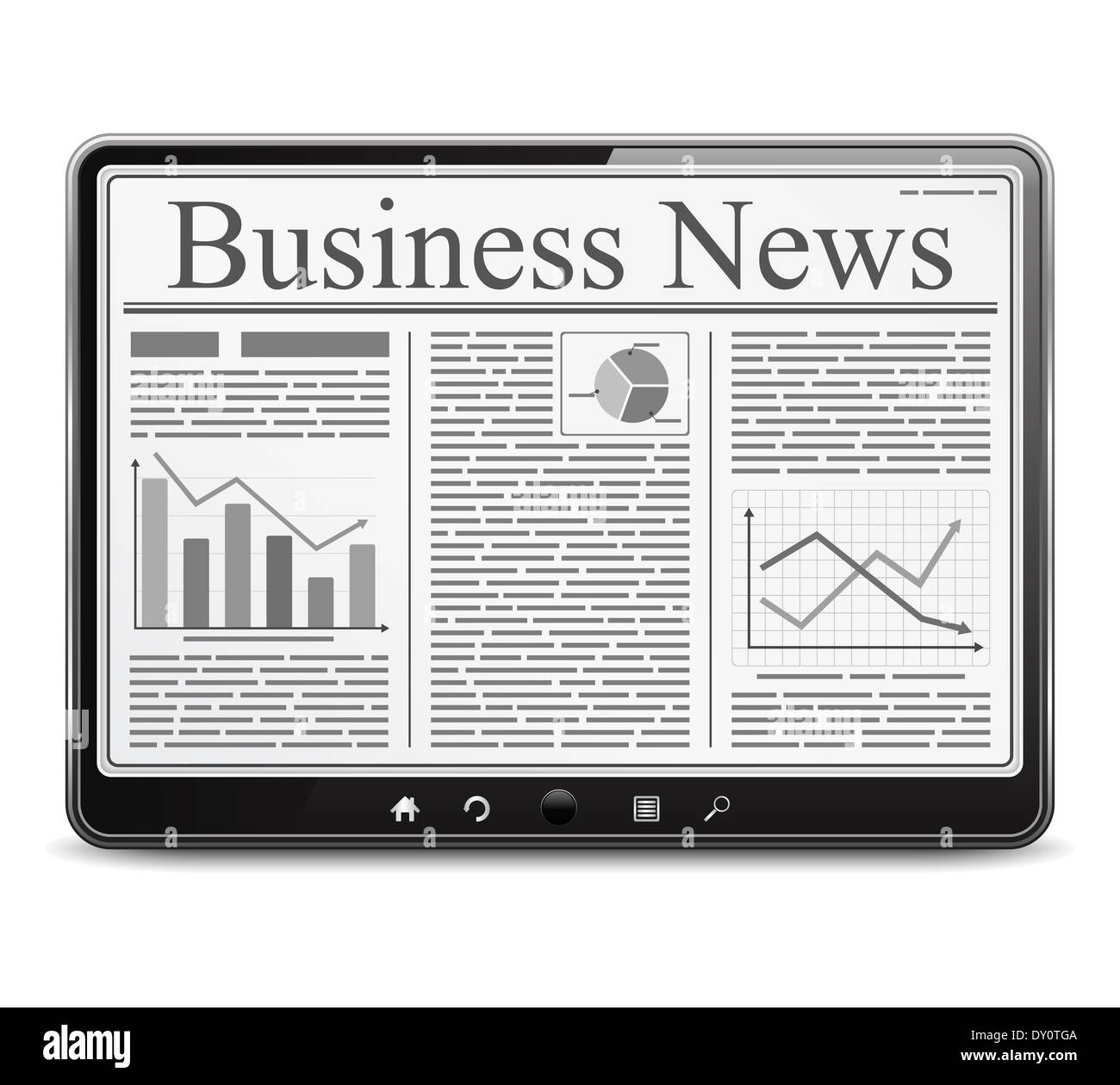Business news sullo schermo del tablet pc Foto Stock