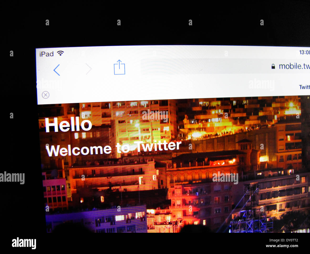 Sito web di Twitter su iPad Foto Stock