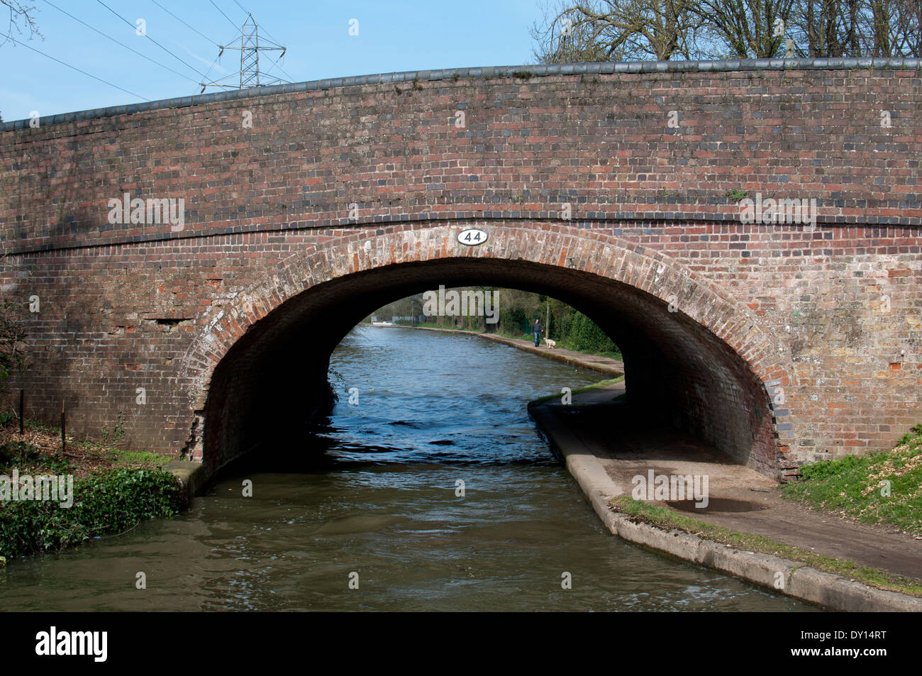 Apprendere (Myton Road) ponte, Grand Union Canal, Warwick, Regno Unito Foto Stock
