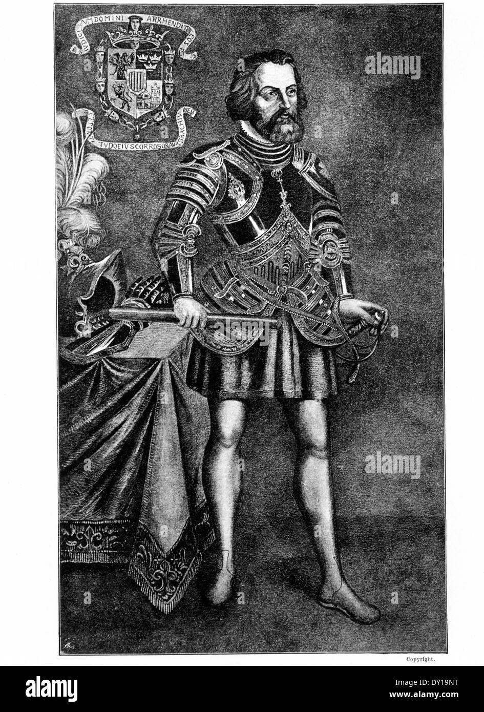 Hernan Cortes, il conquistador spagnolo, Ritratto Foto Stock