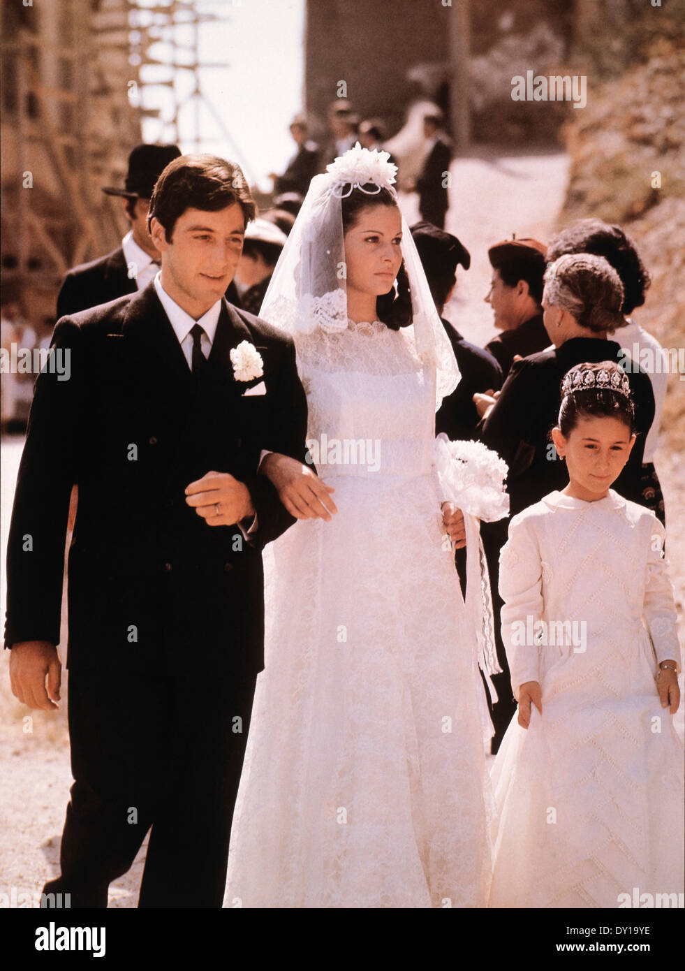 Al Pacino e Simonetta Stefanelli, sul set del film "Il Padrino", 1972 Foto Stock