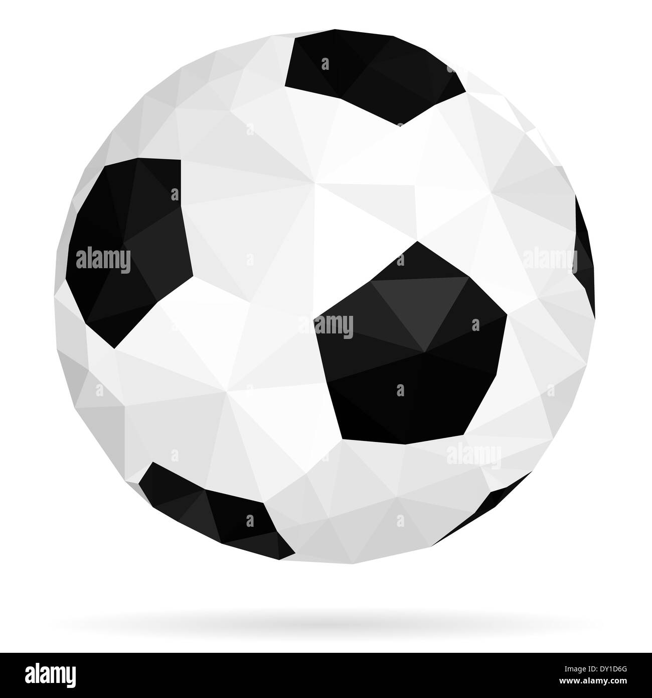 Pallone da calcio in mosaico, isolato su sfondo bianco Foto Stock