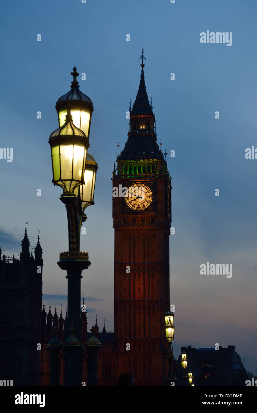 Night Shot del Big Ben, Westminster, London, Regno Unito Foto Stock