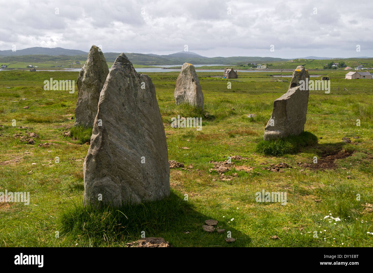 III Calanais stone circle, Callanish, isola di Lewis, Western Isles, Scotland, Regno Unito. Foto Stock