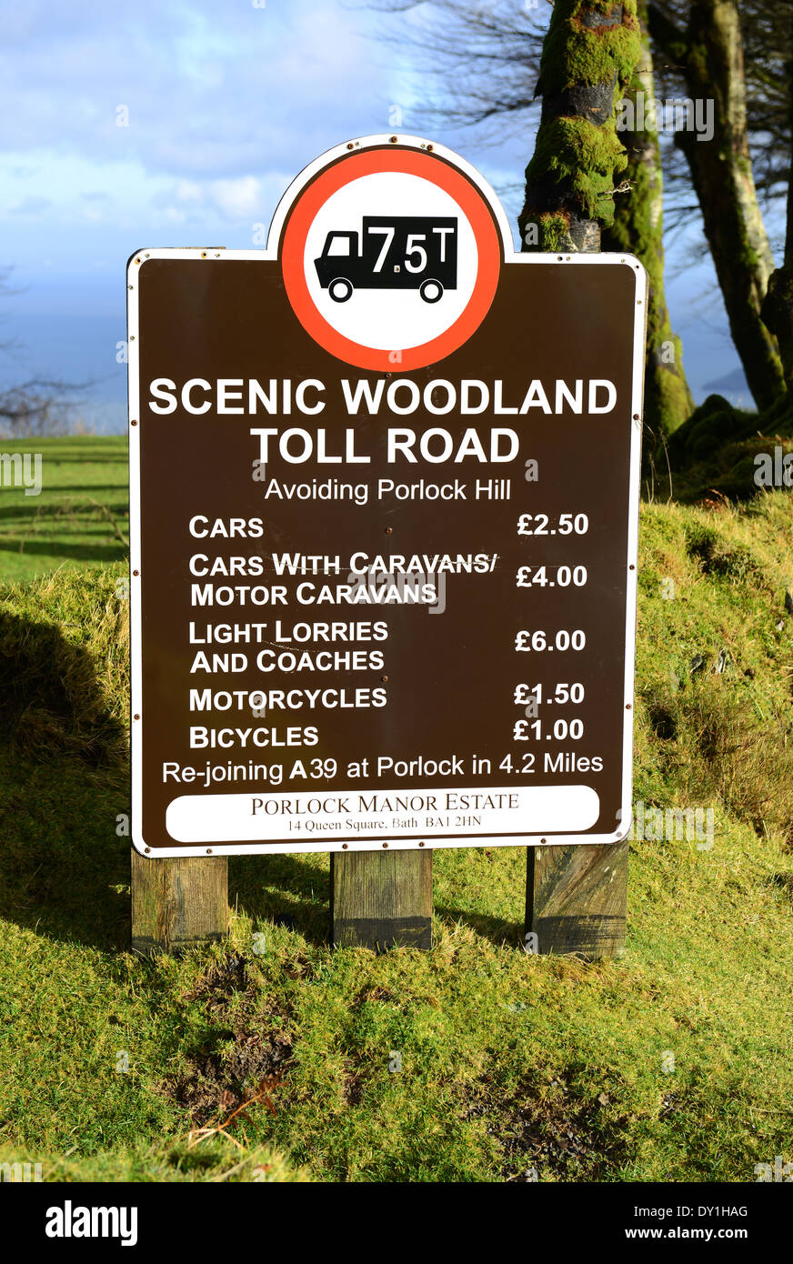 Strada a pedaggio, strada privata che impongono il pagamento di utilizzare, REGNO UNITO Foto Stock