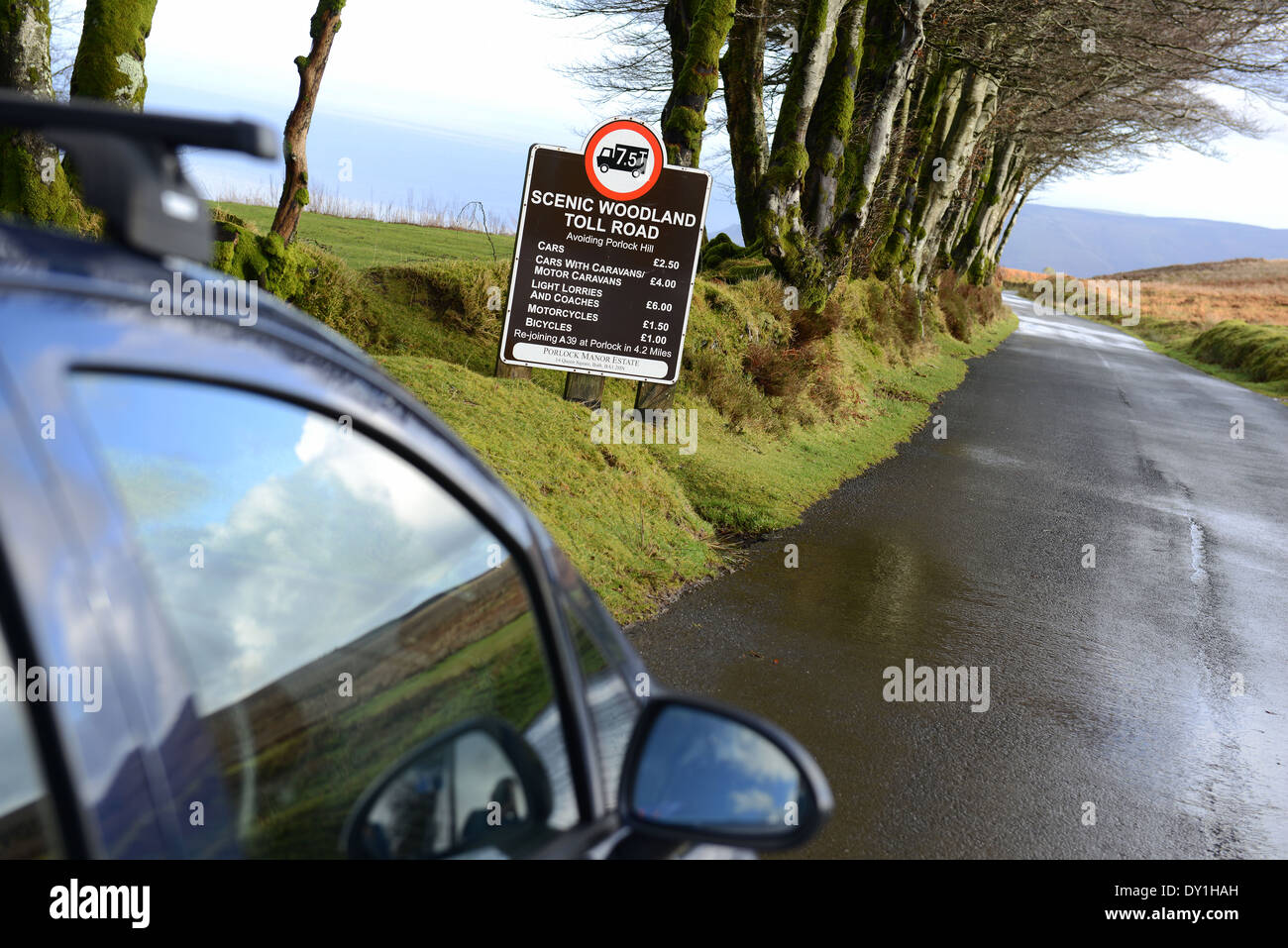 Strada a pedaggio, strada privata che impongono il pagamento di utilizzare, REGNO UNITO Foto Stock