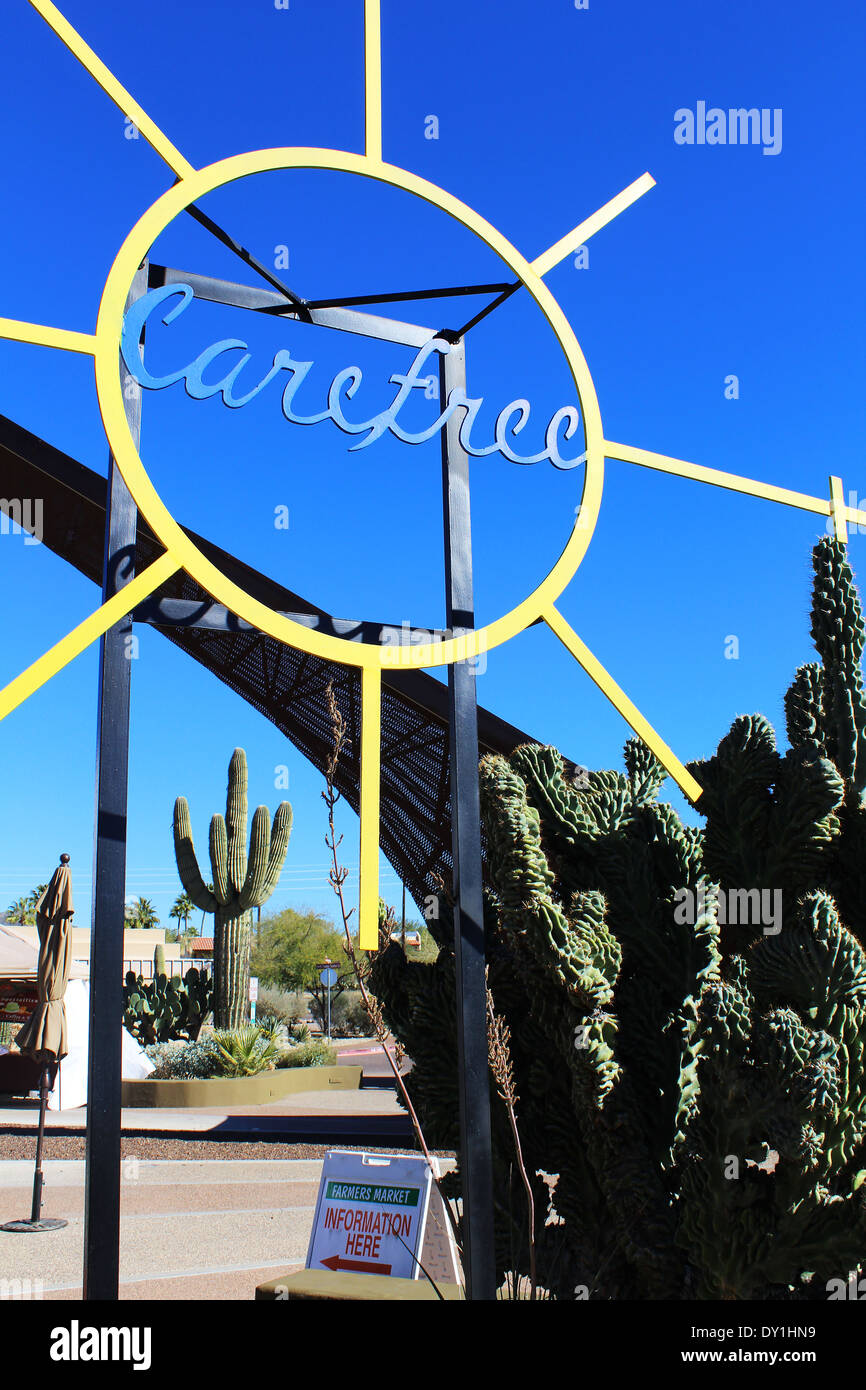 Carefree è una città nella Contea di Maricopa, Arizona, Stati Uniti d'America Foto Stock