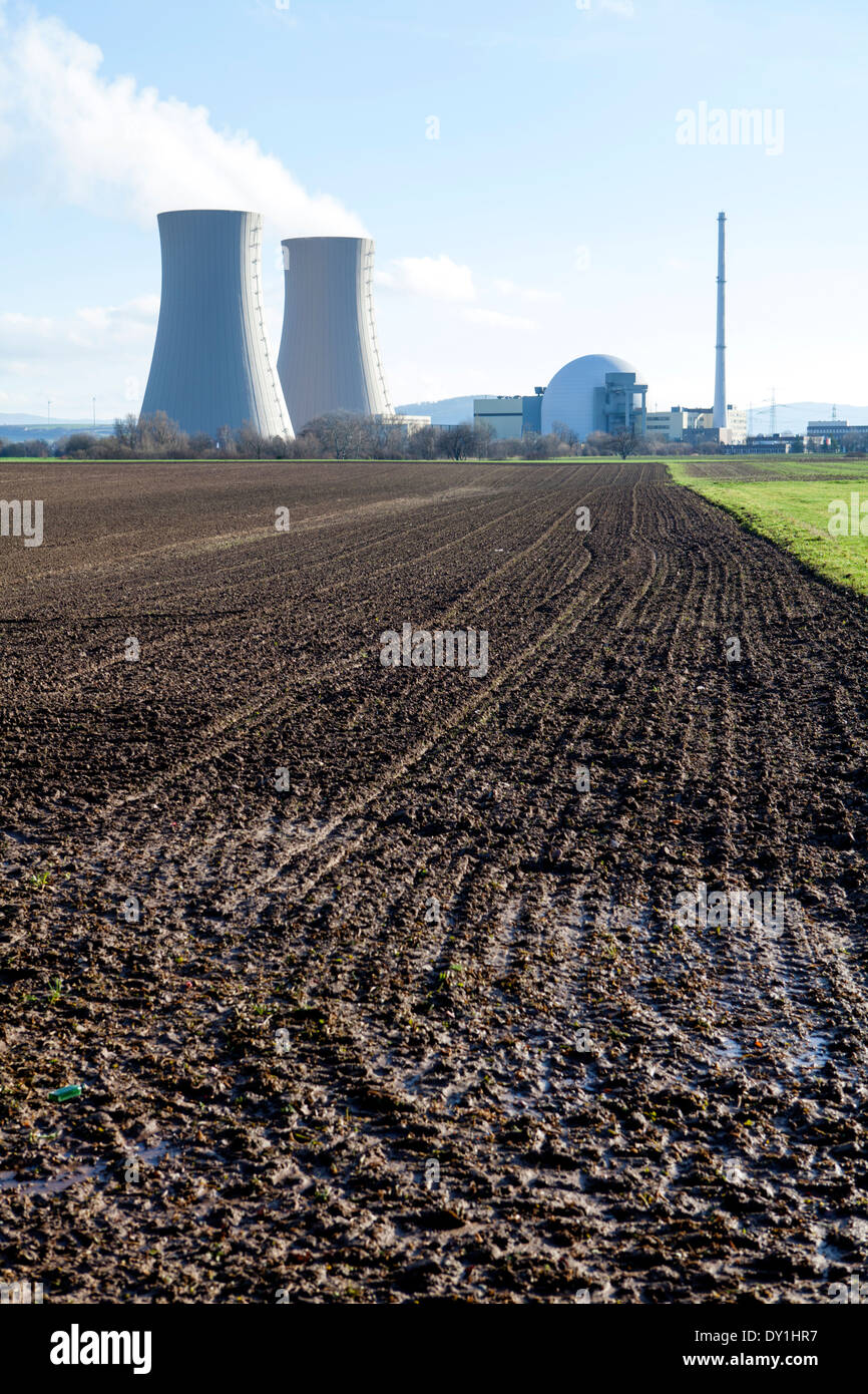 Grohnde Centrale Nucleare, Emmerthal, Hameln, Bassa Sassonia, Germania, Europa Foto Stock