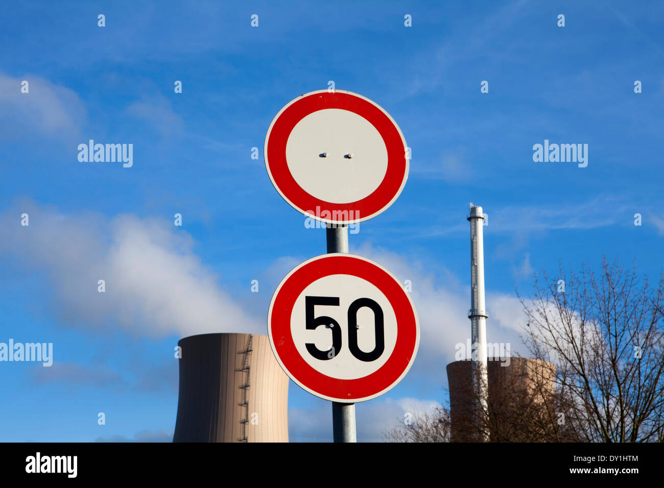 Grohnde Centrale Nucleare, Emmerthal, Hameln, Bassa Sassonia, Germania, Europa Foto Stock