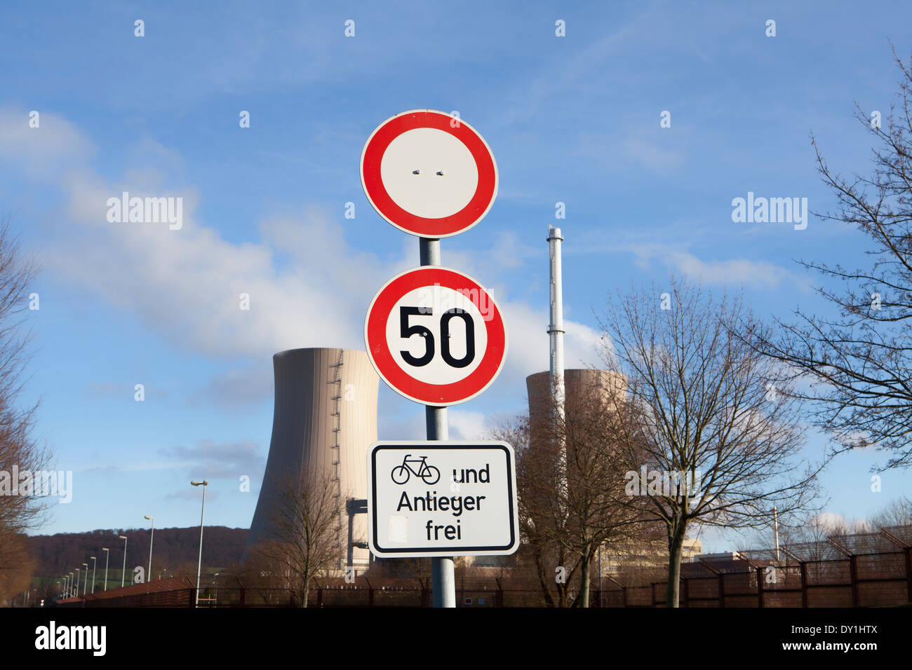 Grohnde Centrale Nucleare, Emmerthal, Hameln, Bassa Sassonia, Germania, Europa Foto Stock