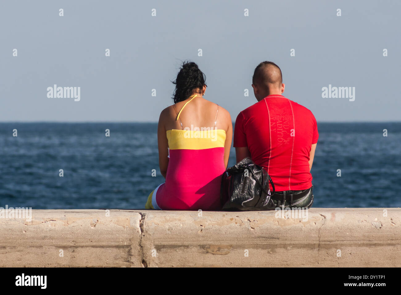 Coppia al Malecon Foto Stock