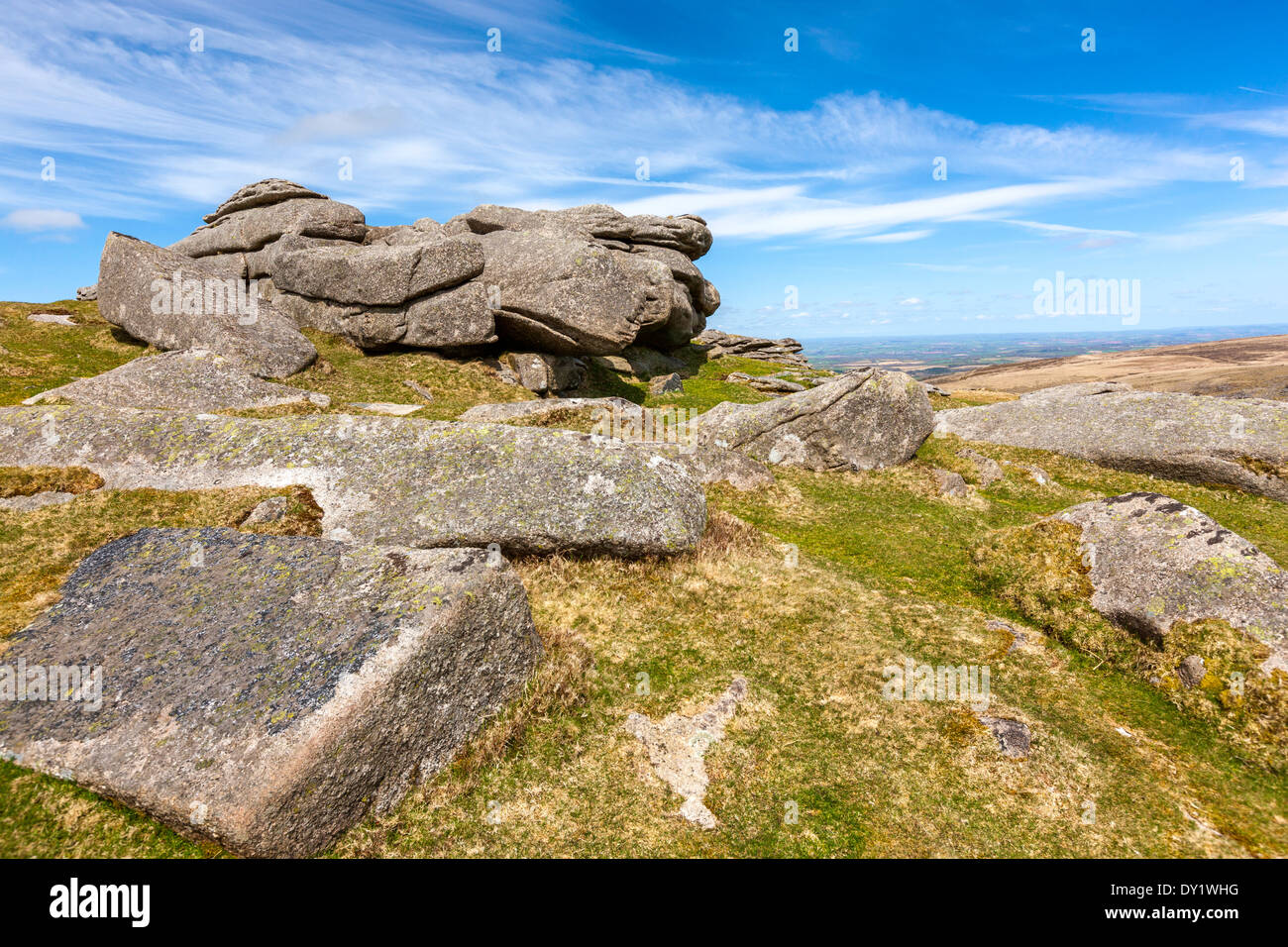 Maggiore Tor, Parco Nazionale di Dartmoor, Belstone, West Devon, Inghilterra, Regno Unito, Europa. Foto Stock