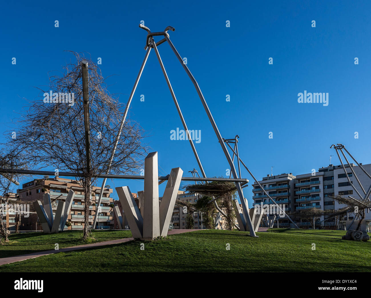 Blas Infante square a LLeida, Spagna Foto Stock