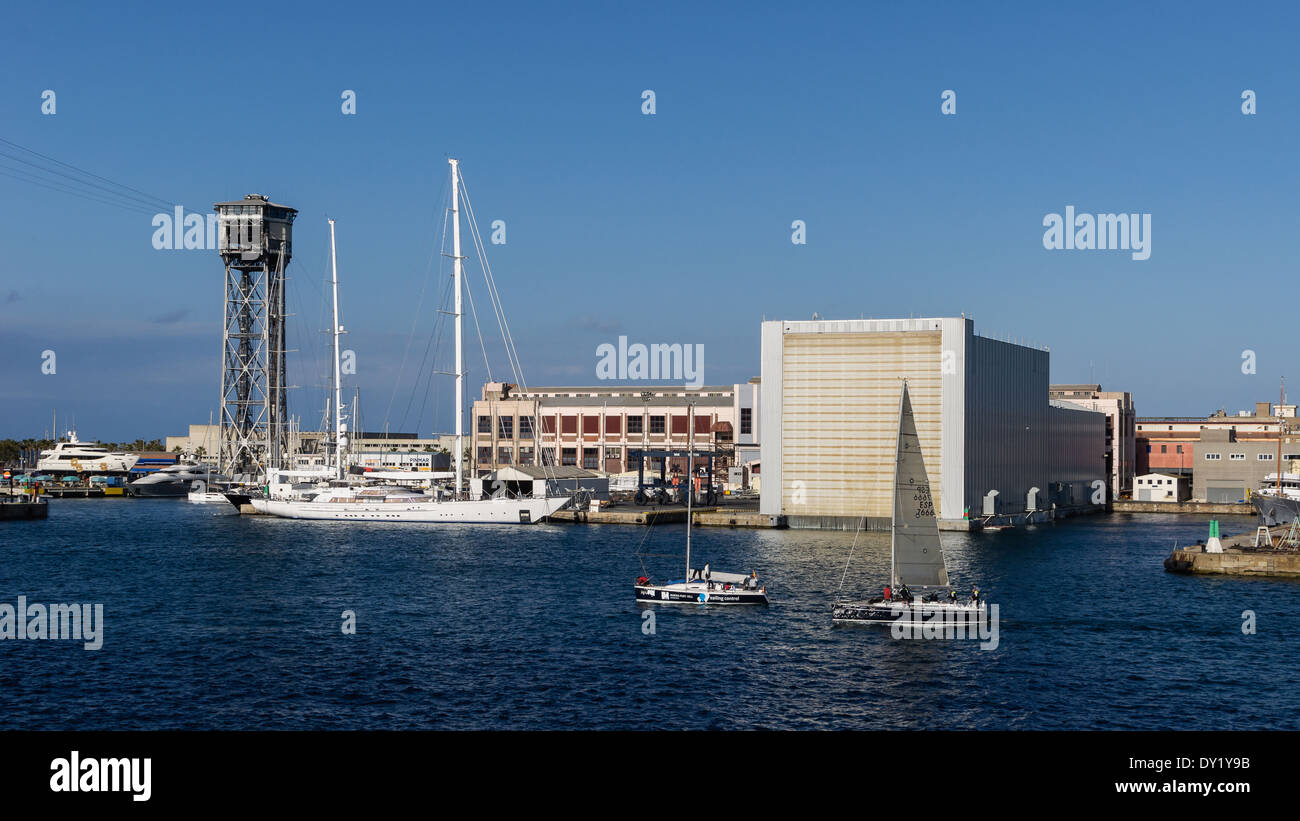 Porto commerciale di Barcellona, Spagna Foto Stock