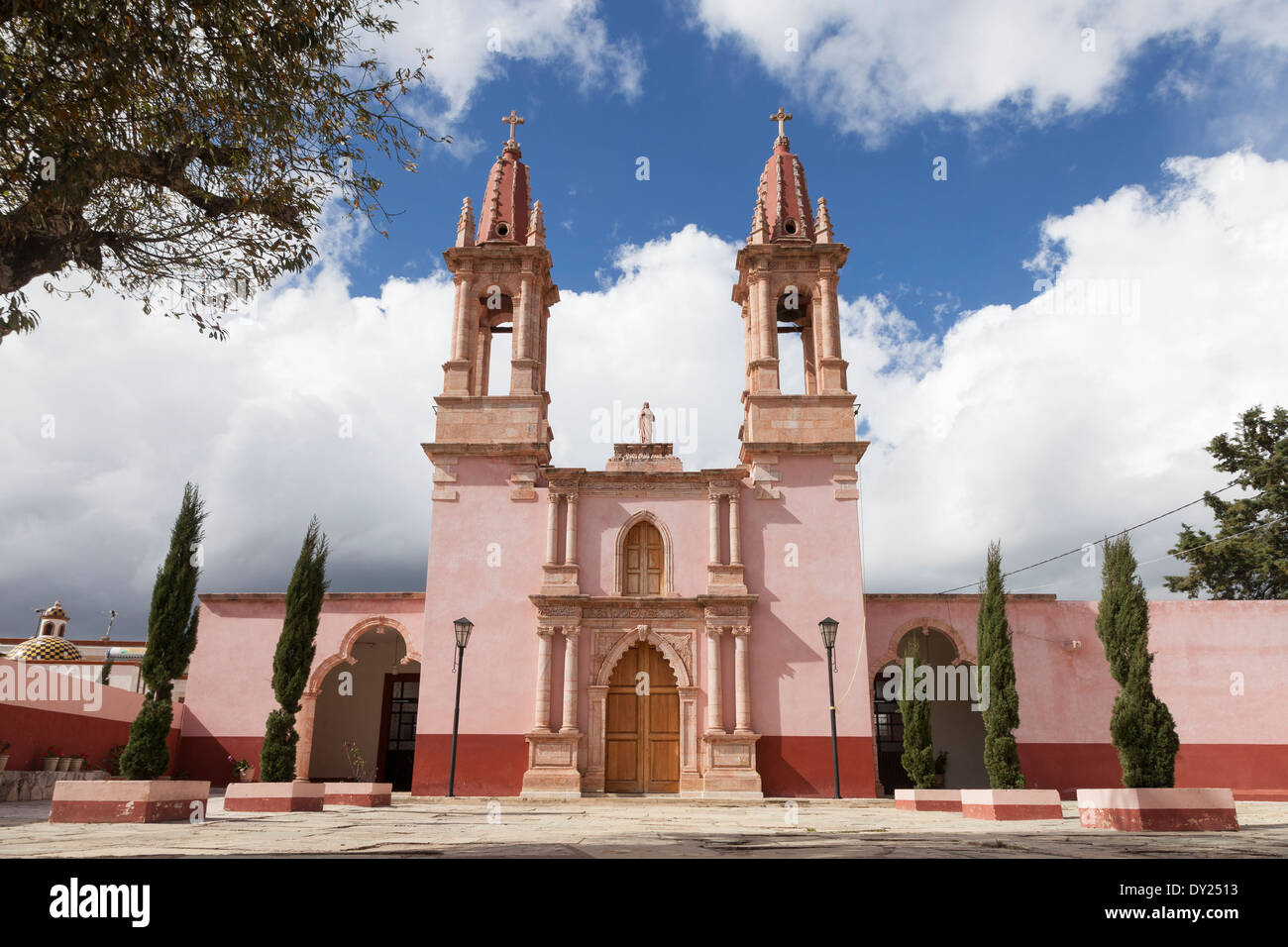 Chiesa del Sacro Cuore di Gesù nel villaggio di Santa Rosa de Lima - Guanajuato, Messico Foto Stock