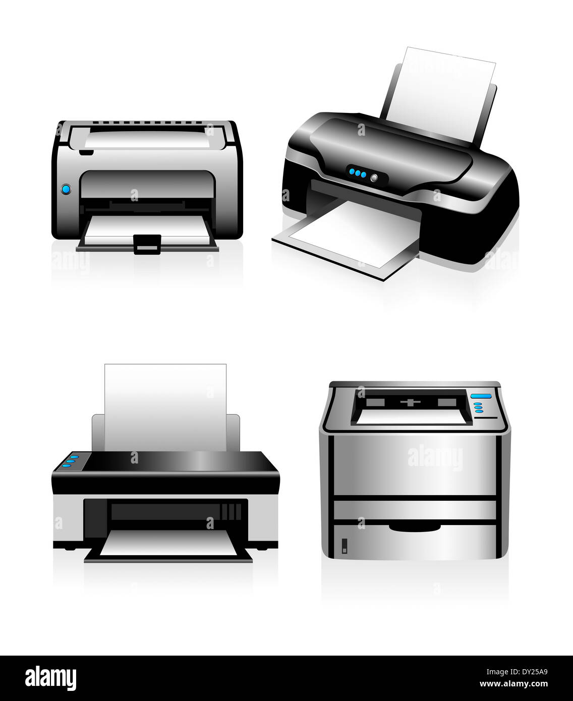 Elettronico la tecnologia di stampa con stampanti laser e getti di inchiostro Foto Stock