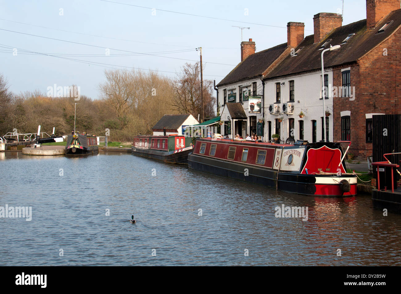 Il Capo di Buona Speranza pub, Grand Union Canal, Warwick, Regno Unito Foto Stock