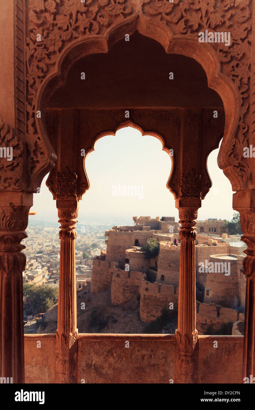 India Rajasthan, Jaisalmer, Jaisalmer Fort Foto Stock
