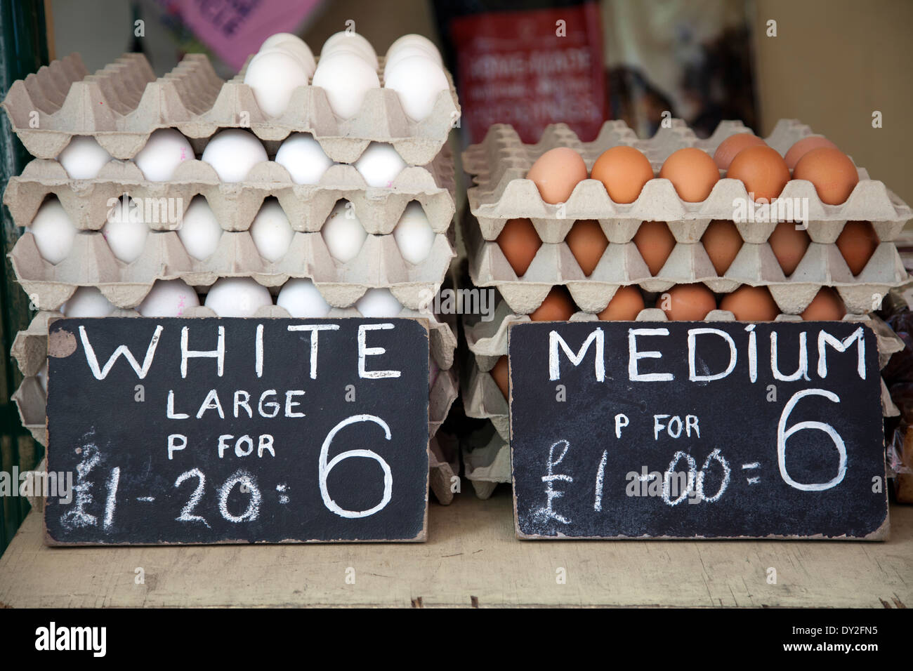 Fornitore di uovo sulla North End Rd Mercato in Fulham SW6 - London REGNO UNITO Foto Stock