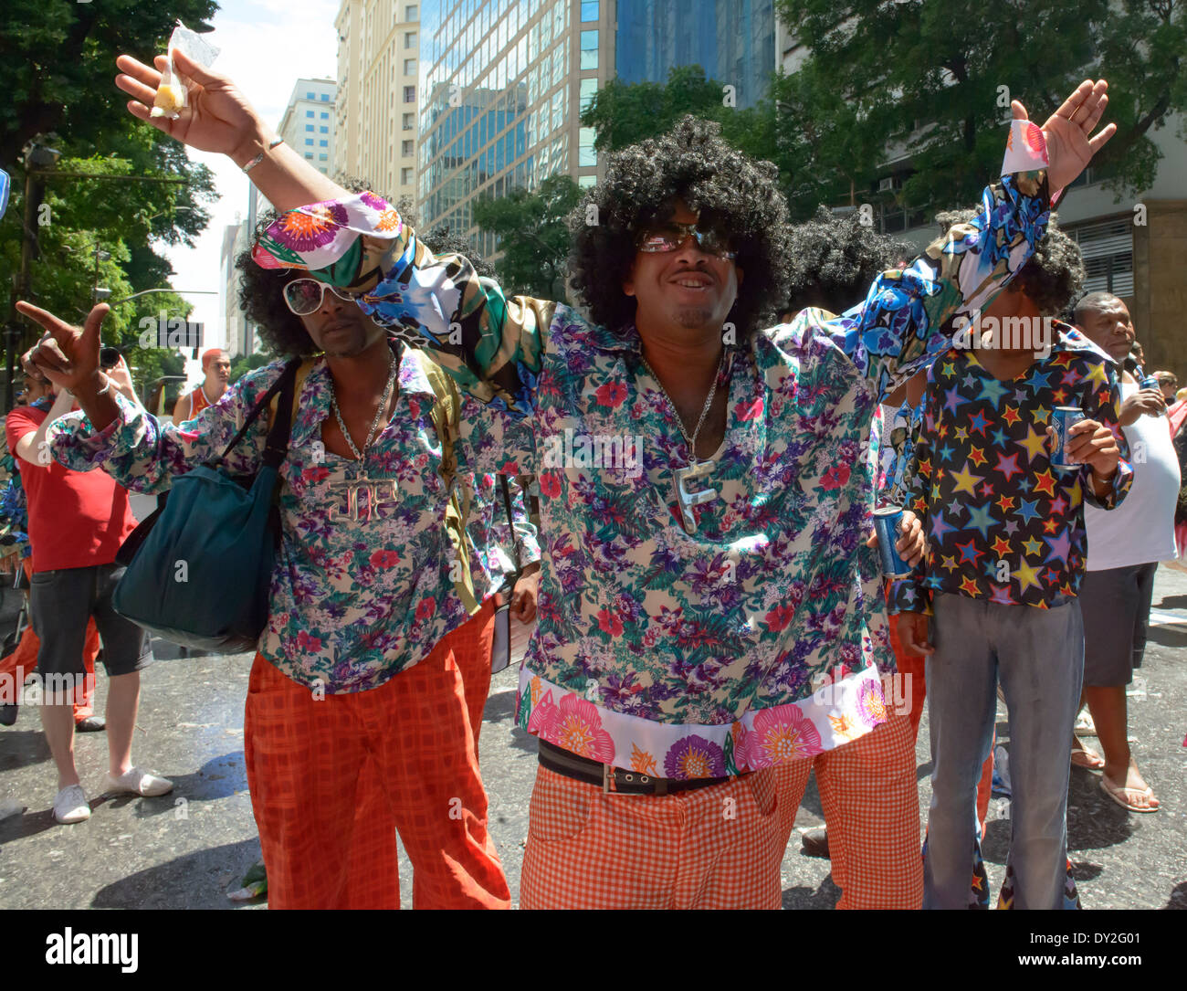 Michael Jackson lookalikes, street party, il carnevale di Rio 2014 Foto Stock