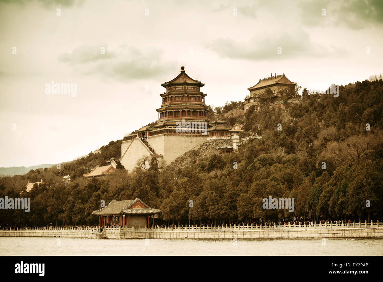 Estate Palazzo con architettura storica di Pechino. Foto Stock
