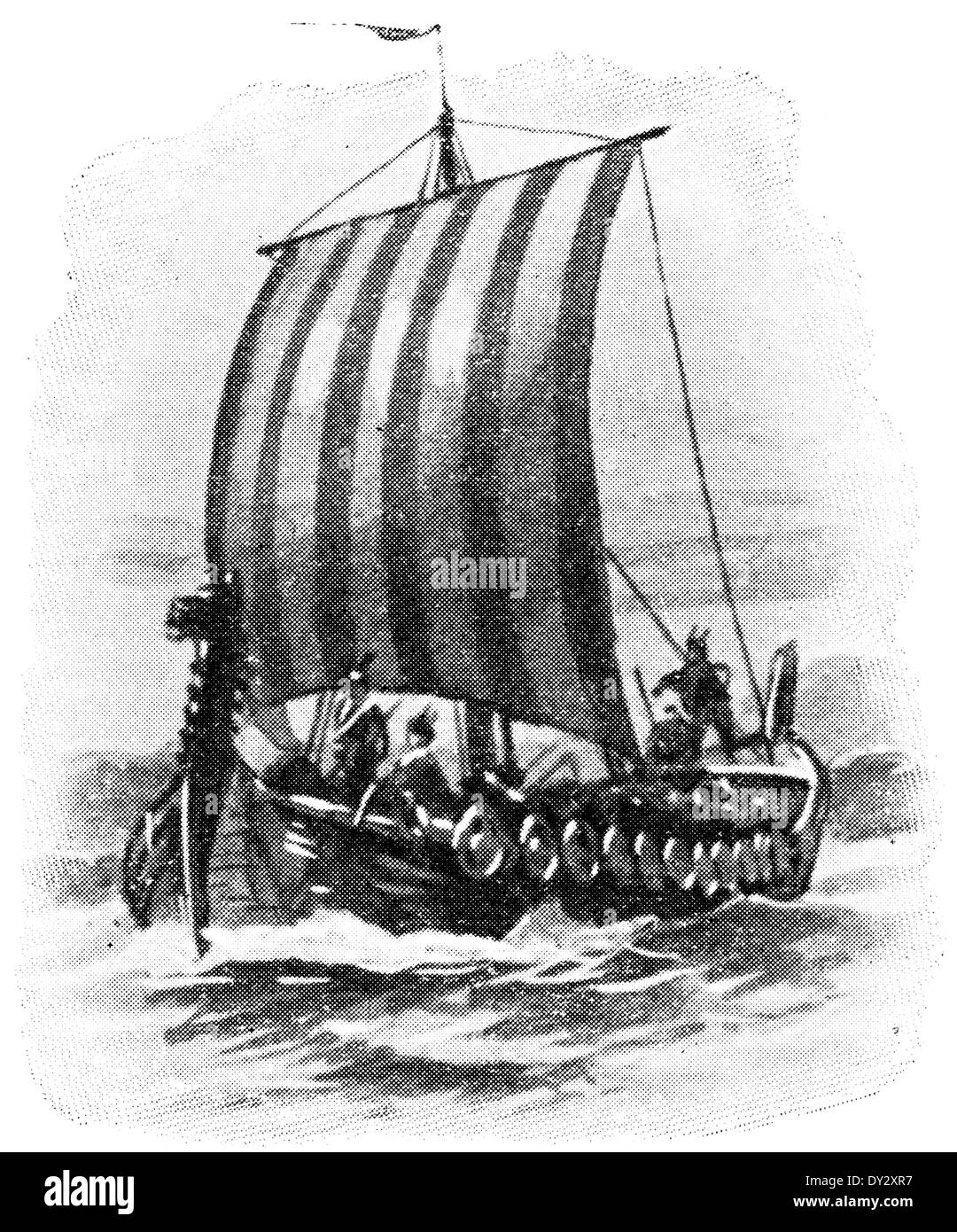 Le navi vichinghe, decimo secolo. Foto Stock