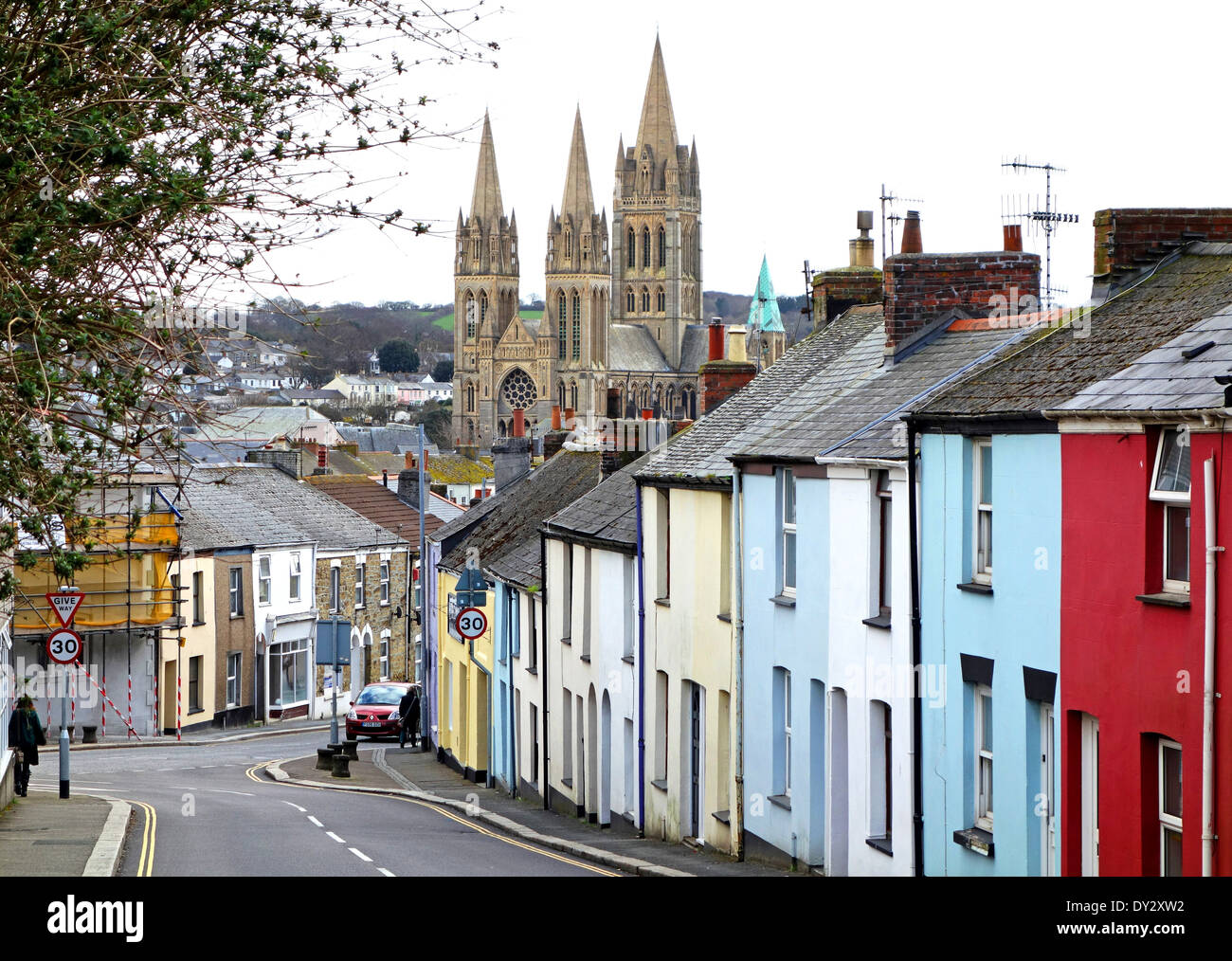 La città di Truro in Cornovaglia, Regno Unito Foto Stock