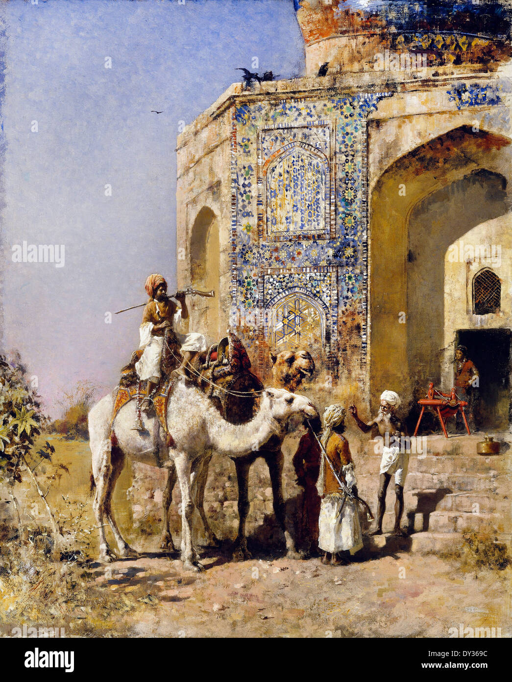 Edwin Signore settimane, la vecchia moschea Blue-Tiled al di fuori di Delhi, India. Circa 1885. Olio su tela. Il Brooklyn Museum di New York City Foto Stock