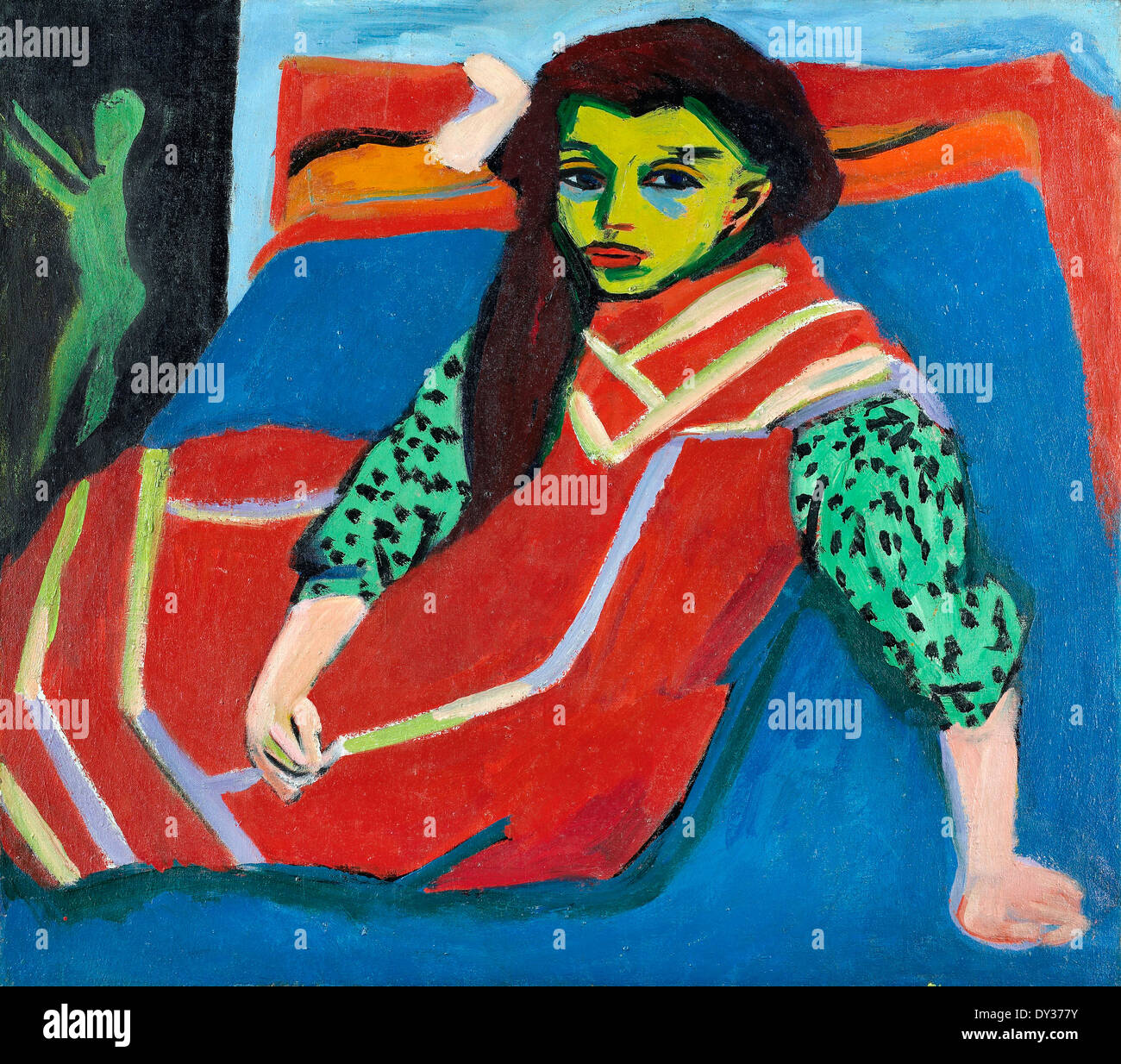 Ernst Ludwig Kirchner, seduto ragazza (Franzi Fehrmann) 1910-1920 Olio su tela. Minneapolis Institute of Arts, STATI UNITI D'AMERICA. Foto Stock
