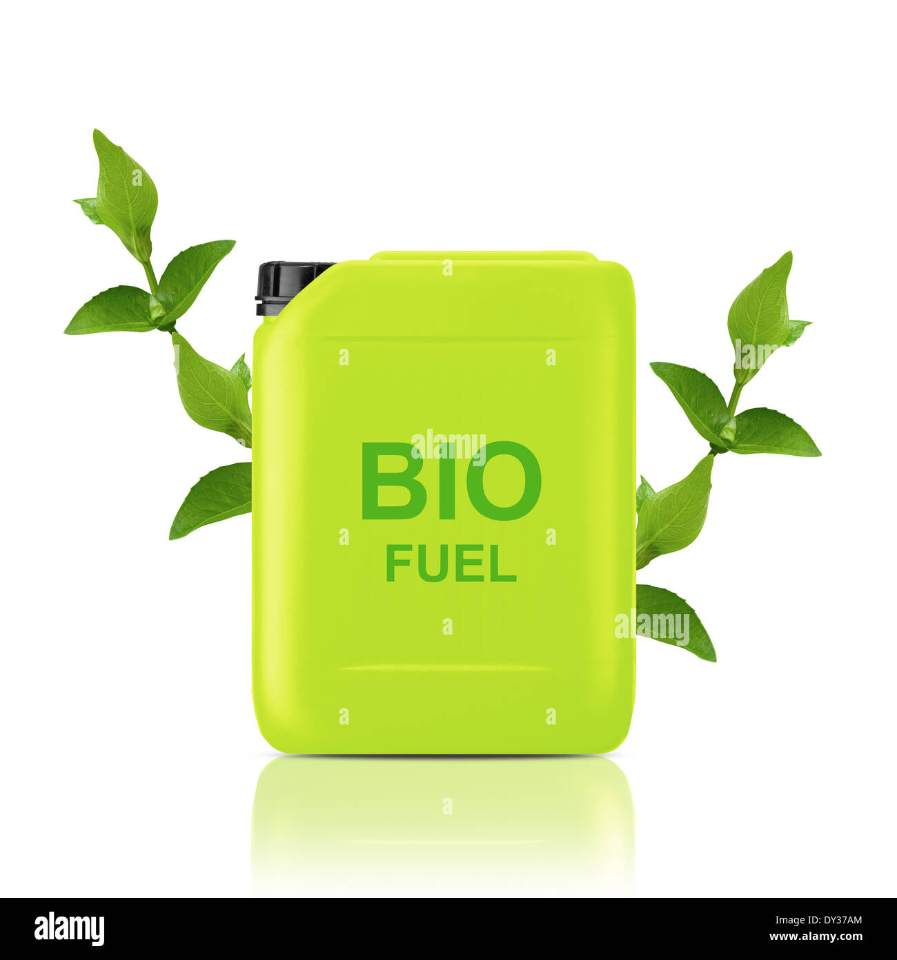 Green gallone di carburante bio, ambiente di progettazione concettuale. (Con lavori di clipping path) Foto Stock