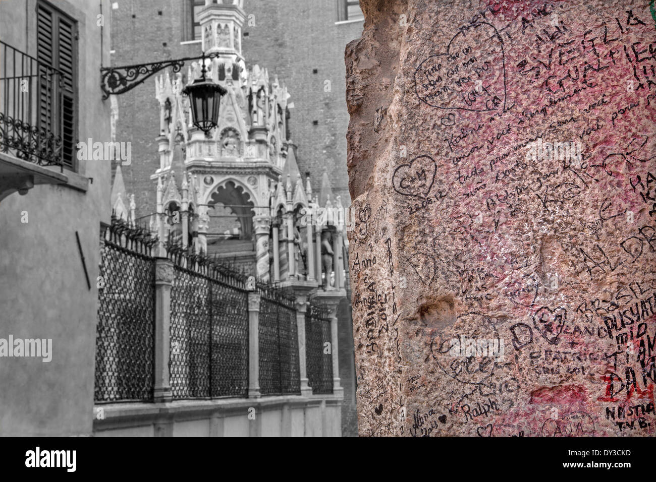 Verona - dettaglio della parete Foto Stock