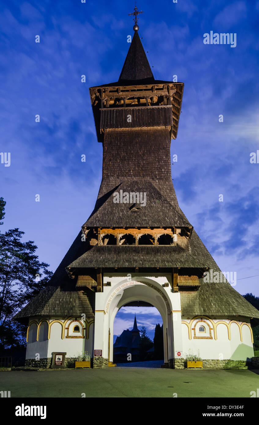 Barsana Monastero complesso in Maramures Foto Stock