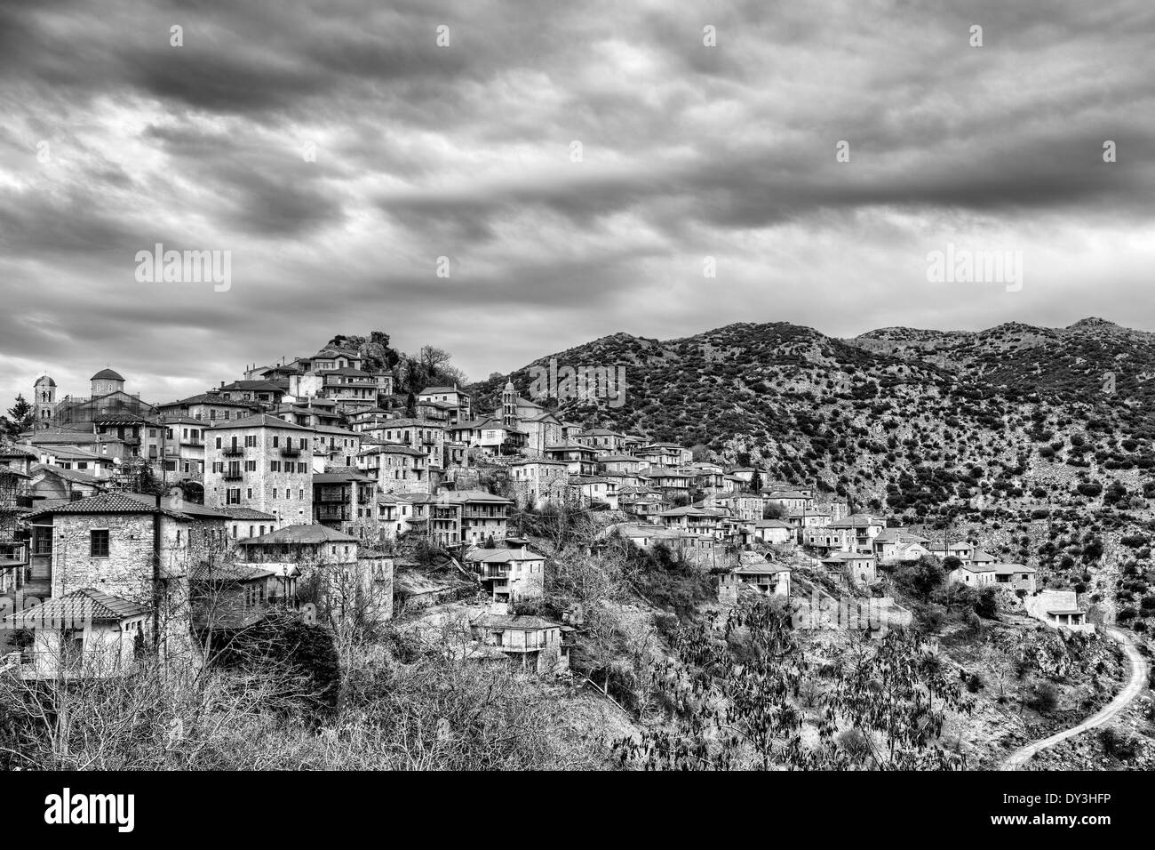 Dimitsana è un villaggio di montagna in Arcadia, Peloponneso e Grecia. Foto Stock