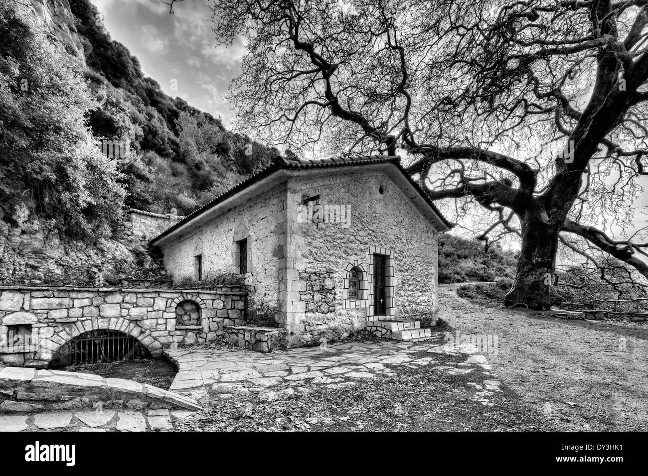 San Giovanni Cappella Kefalari vicino Dimitsana in Arcadia, Peloponneso e Grecia. Foto Stock