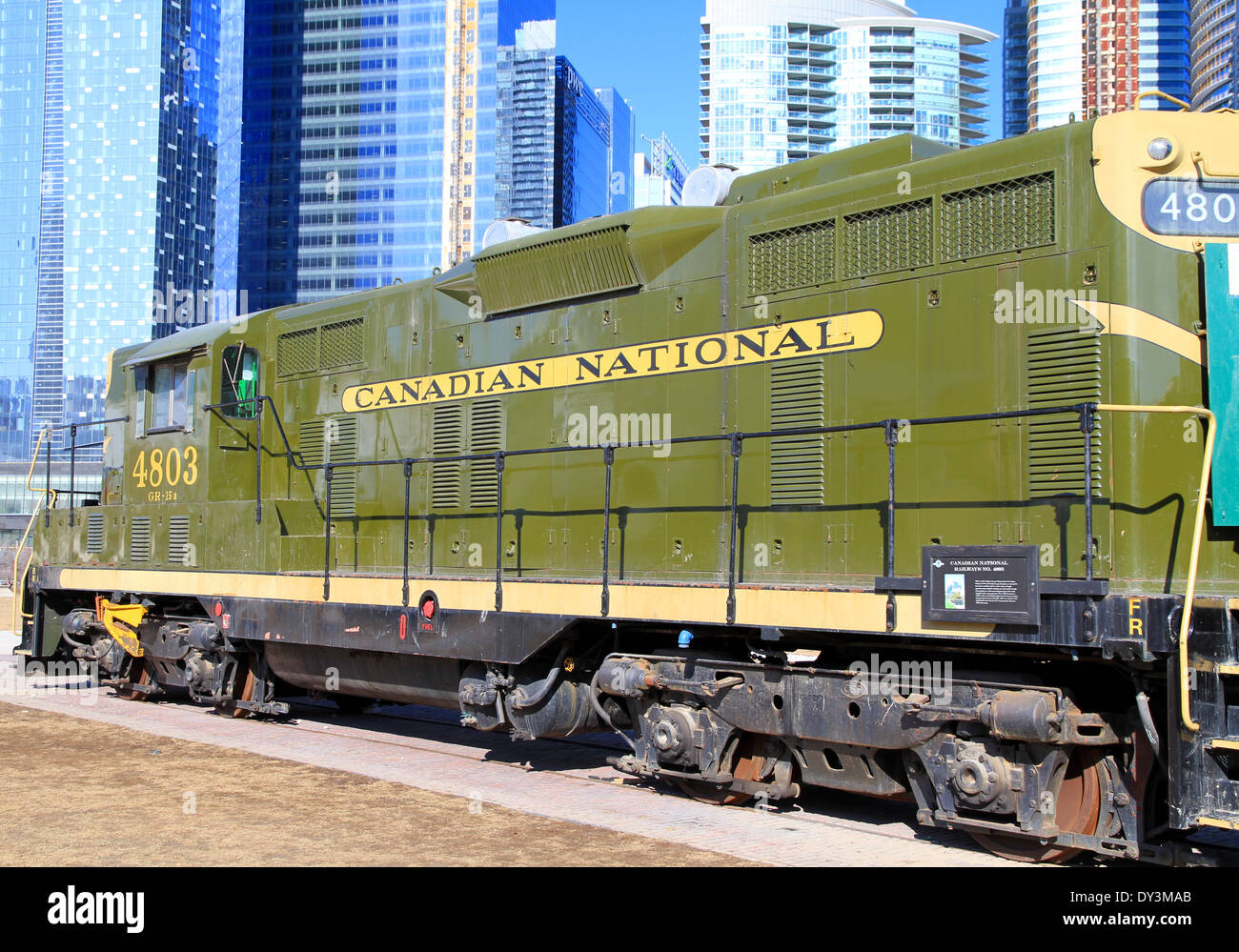 Vecchio Canadian National vagone del treno a Toronto Museo Ferroviario nel centro cittadino di Toronto, Canada Foto Stock