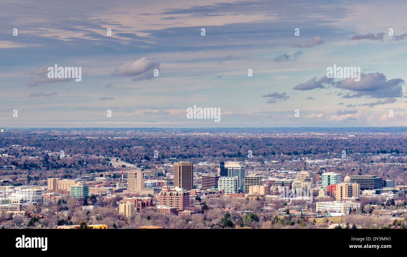 Vista unica della città di Boise Idaho Foto Stock