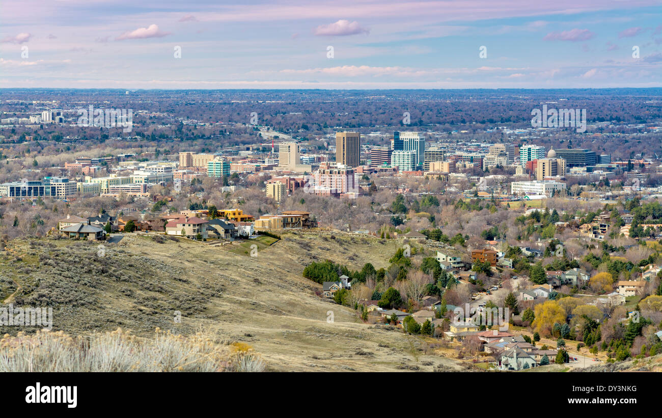 Boise City di vicinato e skyline Foto Stock