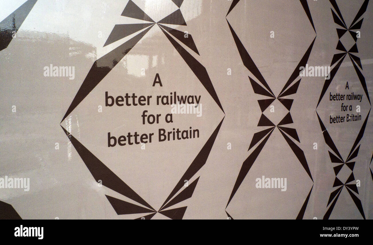 'A Better Railway for a Better Britain' British Rail Network Rail advert ad advertisement poster sign hoarding 2014 London England UK KATHY DEWITT Foto Stock