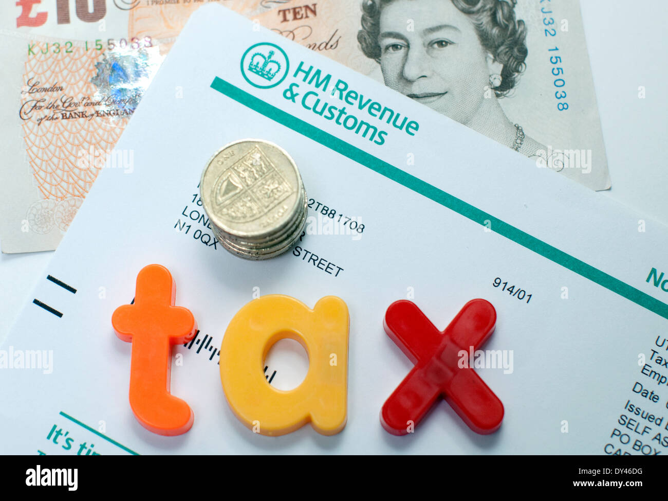 HMRC imposta sul reddito documento, Londra Foto Stock