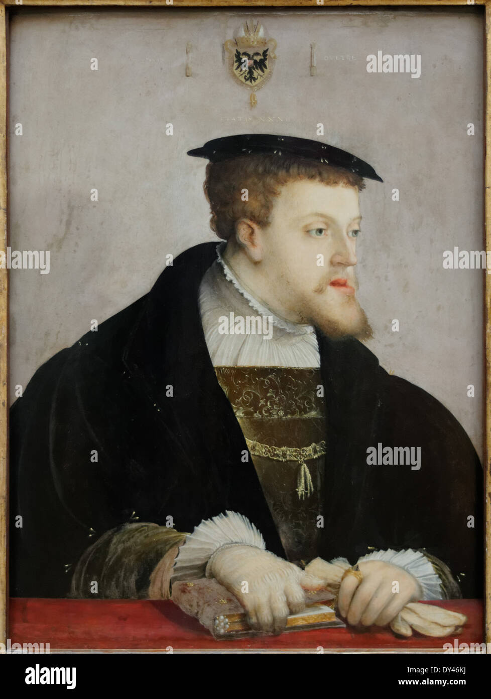 Christoph Amberger - Kaiser Karl V- 1532 - XVI secolo - Scuola Tedesca - Gemäldegalerie - Berlino Foto Stock