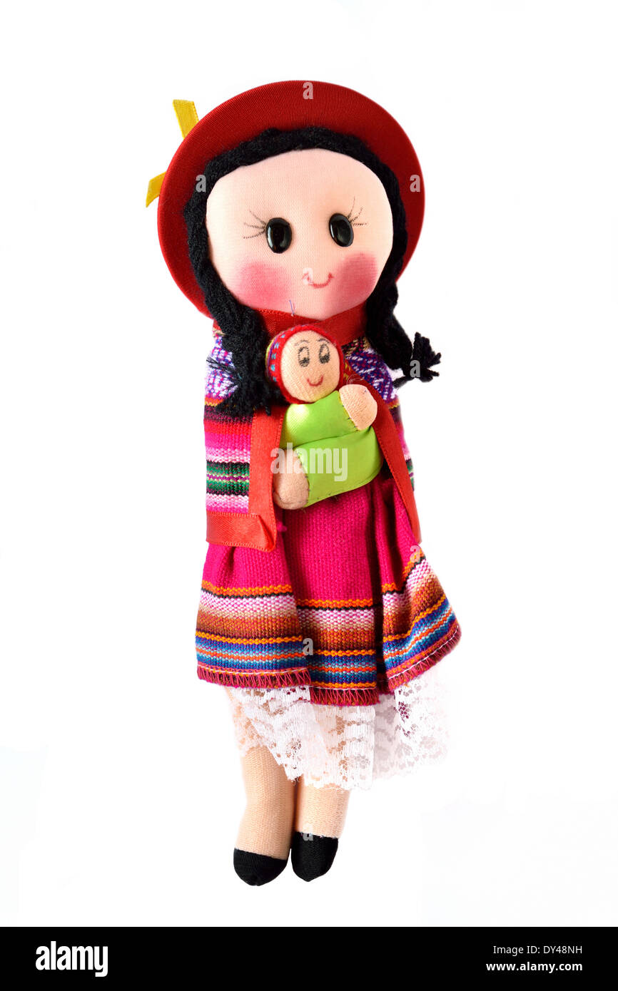 Indiani Mapuche () doll cile whit baby Foto Stock