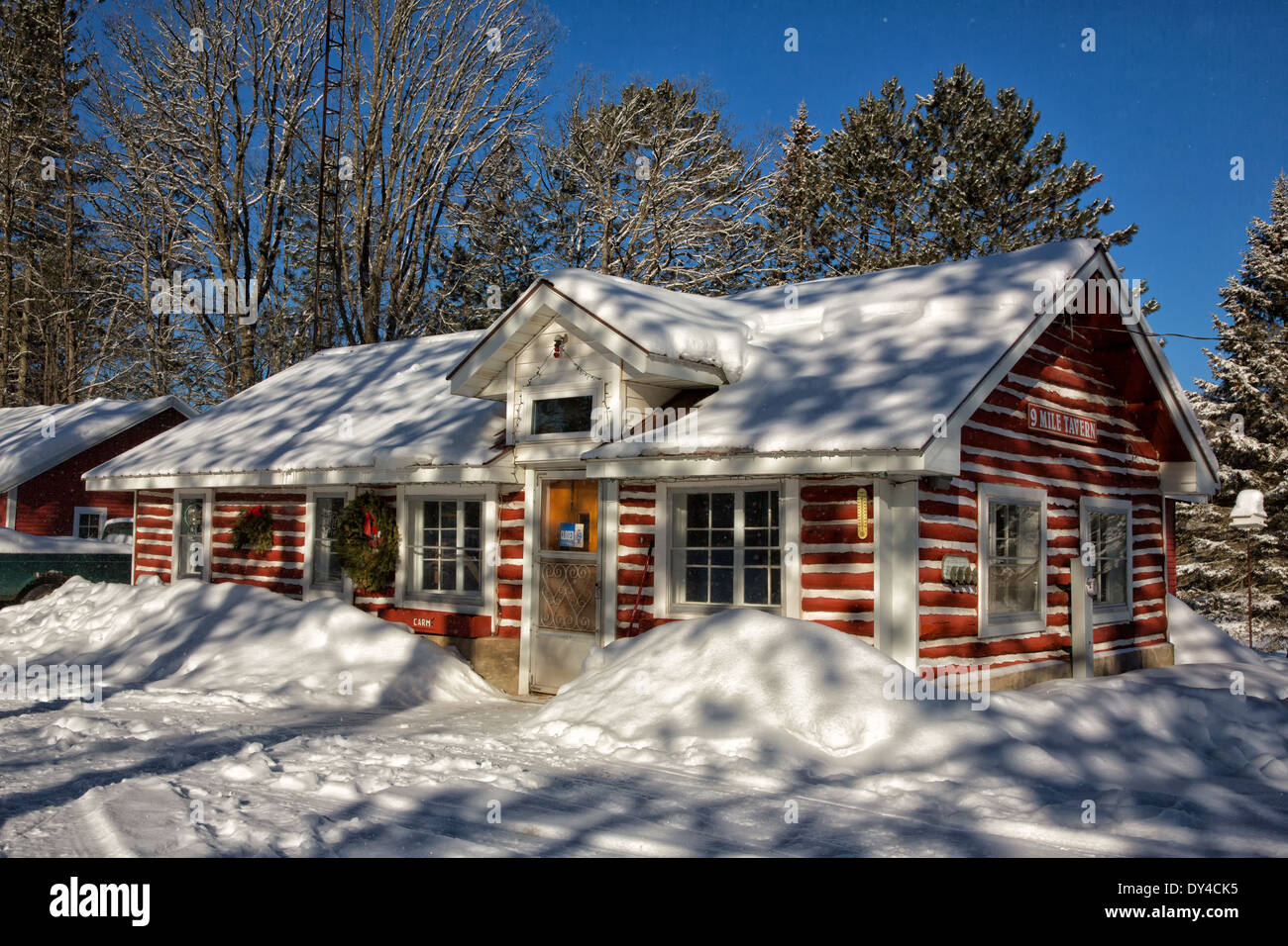 Registro rustica taverna di cabina Foto Stock