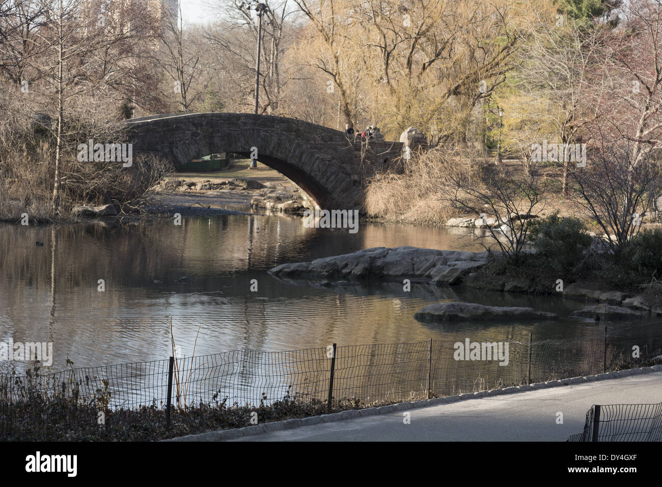 Ponte Gapstow Central Park di New York NY Foto Stock
