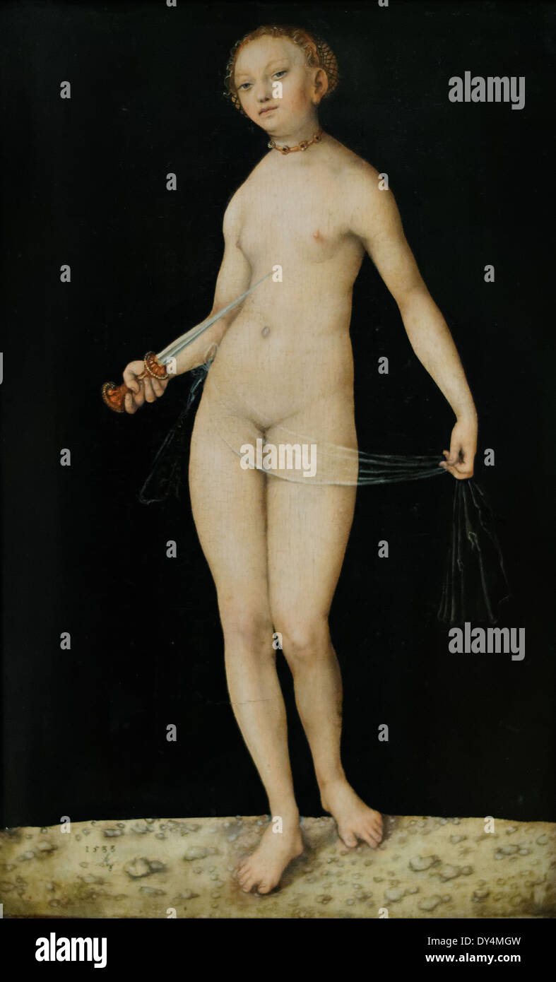 Lucas Cranach - Lucretia - 1533 - XVI secolo - Scuola Tedesca - Gemäldegalerie - Berlino Foto Stock