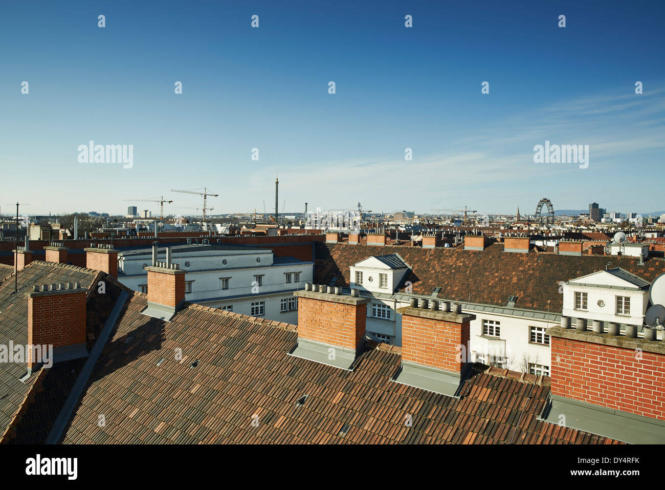 I tetti di Vienna, Austria Foto Stock