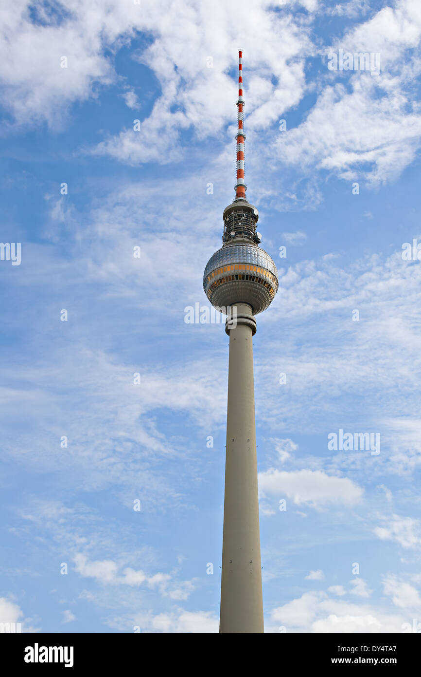 Vista della torre della televisione di Berlino, Germania Foto Stock