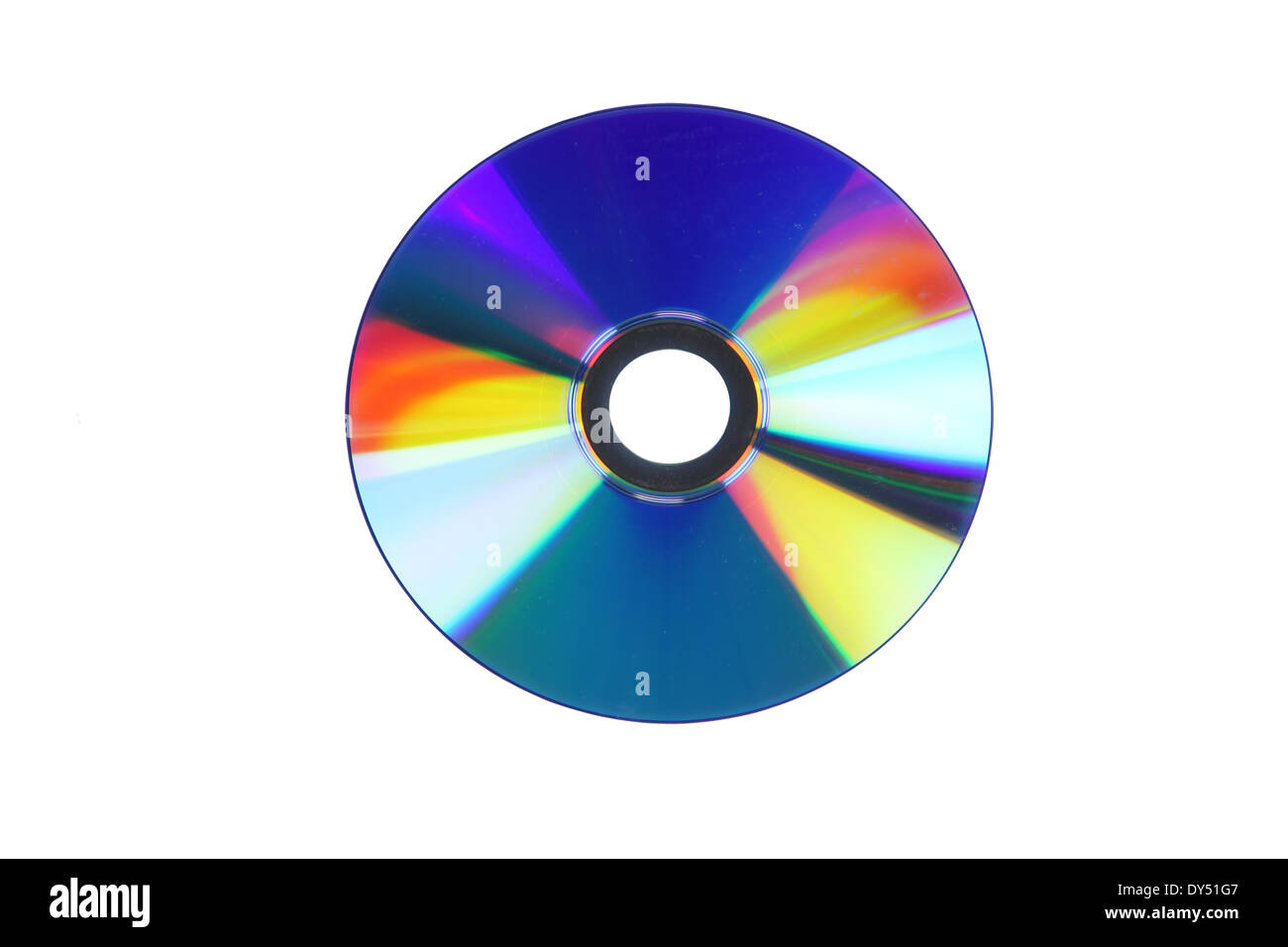 Compact disc isolati su sfondo bianco. Foto Stock